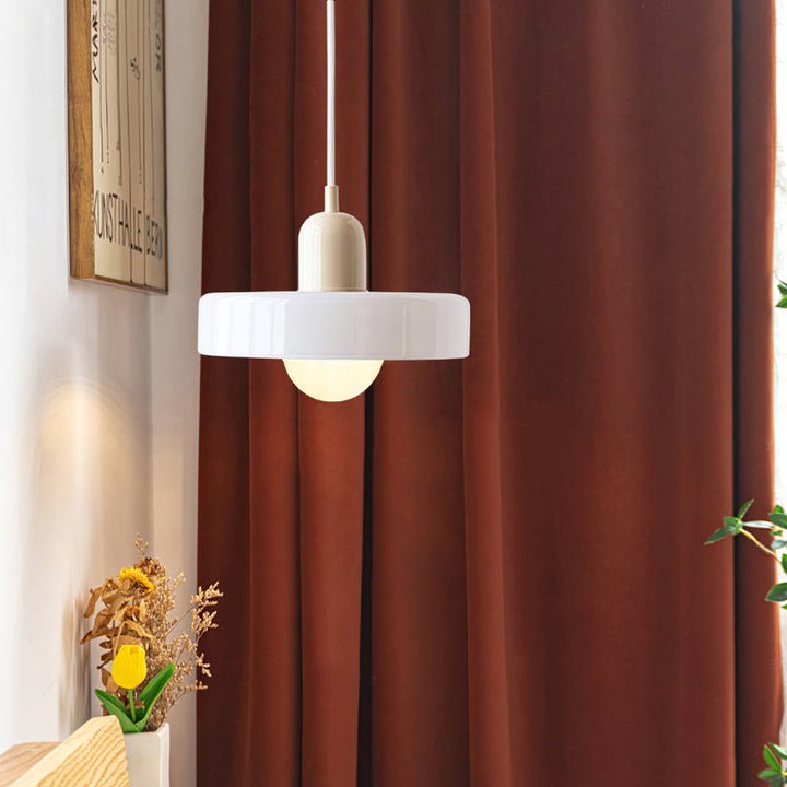 Stained glass Bauhaus-style pendant light with adjustable cable