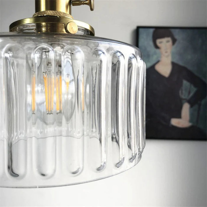 Vintage crystal glass pendant light with adjustable height