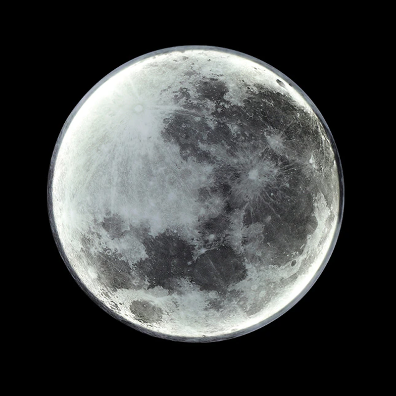 LED moon wall light with adjustable colour and remote control