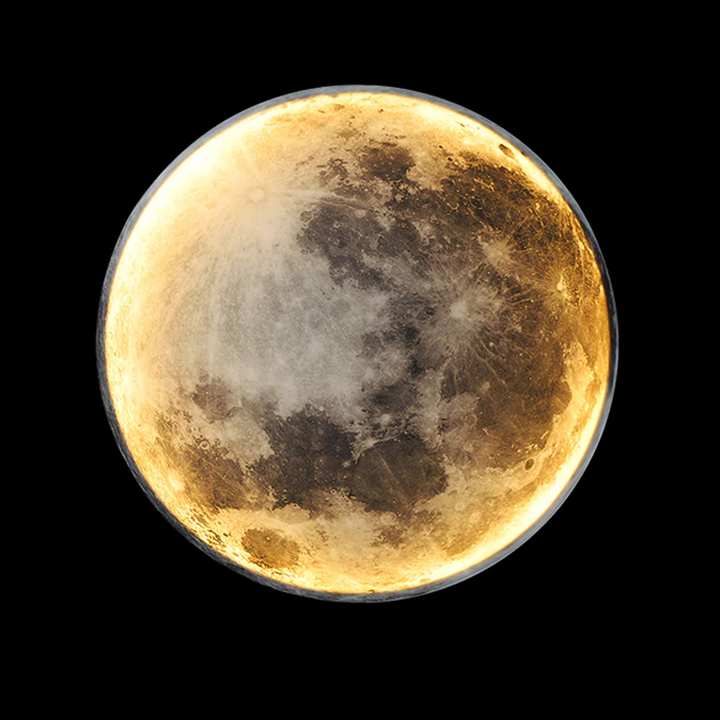 LED moon wall light with adjustable colour and remote control