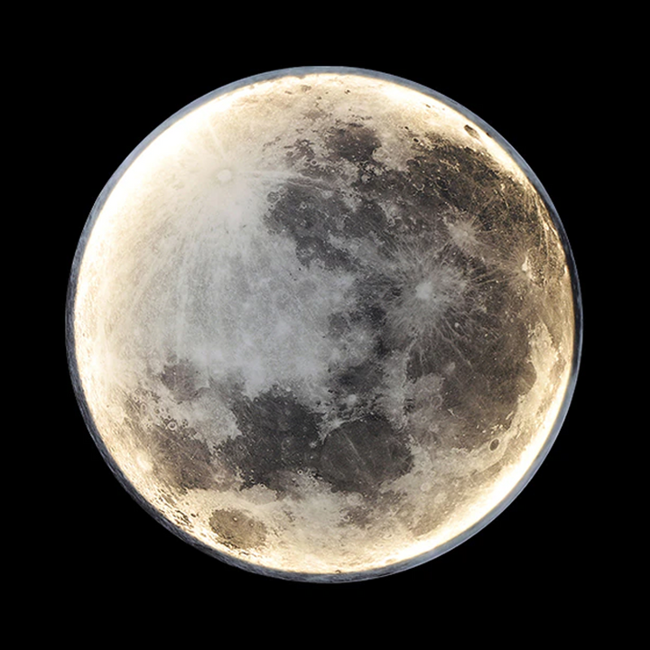 LED moon wall light with adjustable colour and remote control