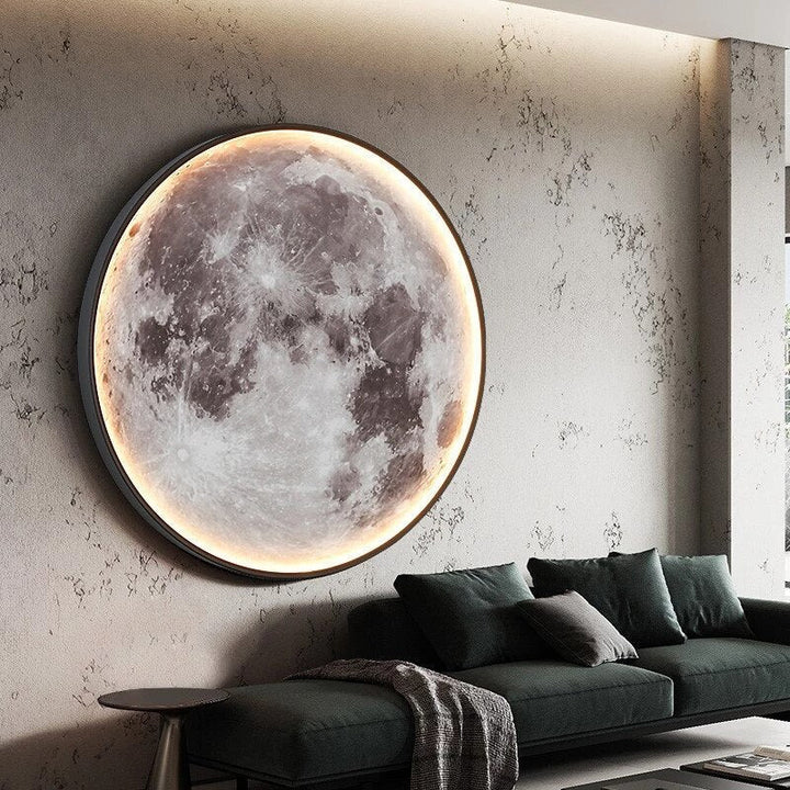 LED moon wall light with adjustable colour and remote control
