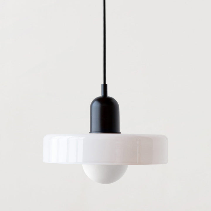 Stained glass Bauhaus-style pendant light with adjustable cable