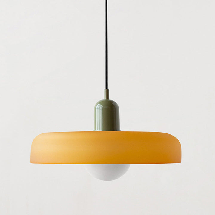 Stained glass Bauhaus-style pendant light with adjustable cable