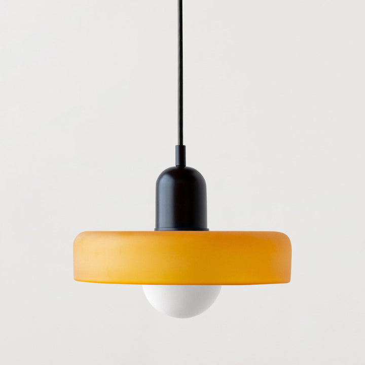 Stained glass Bauhaus-style pendant light with adjustable cable