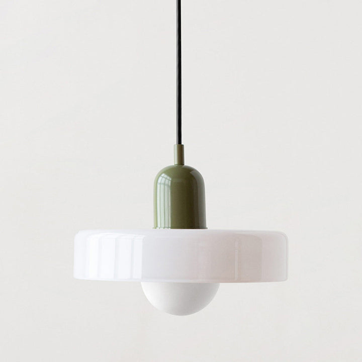 Stained glass Bauhaus-style pendant light with adjustable cable
