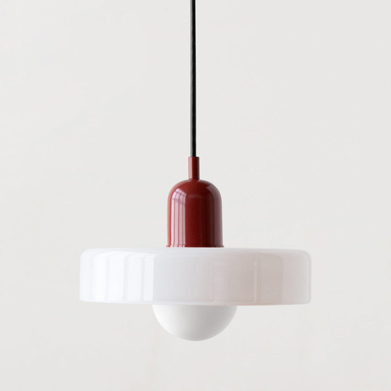 Stained glass Bauhaus-style pendant light with adjustable cable