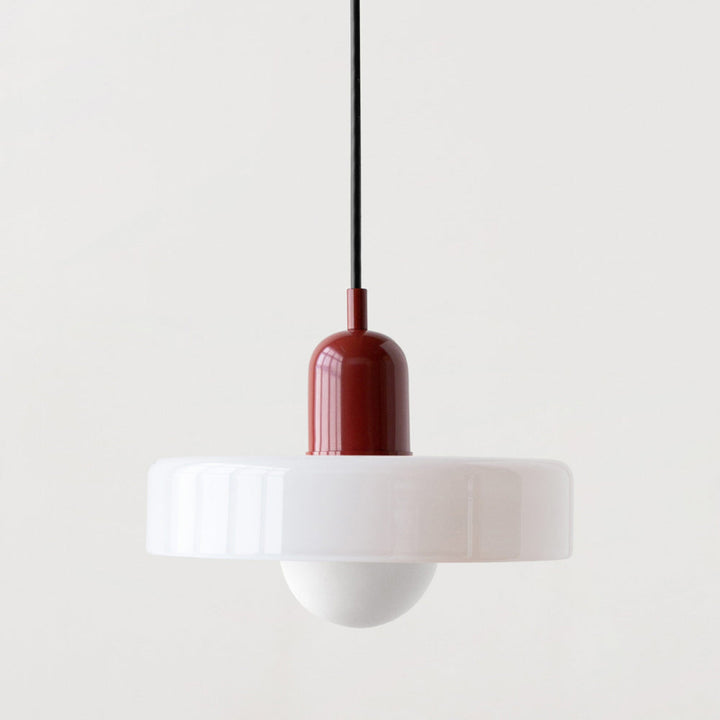 Stained glass Bauhaus-style pendant light with adjustable cable