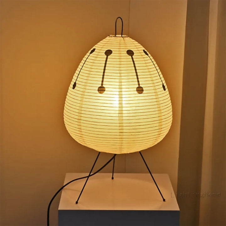 Japanese-style rice paper floor lamp with steel frame