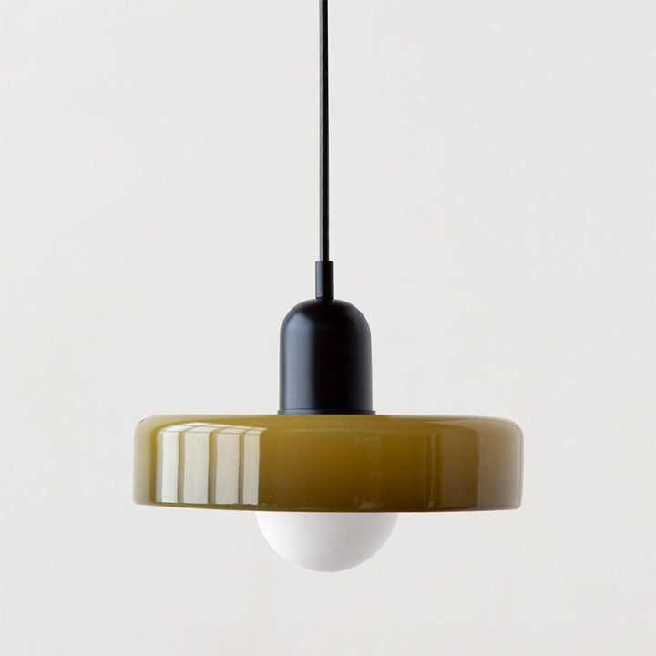 Stained glass Bauhaus-style pendant light with adjustable cable
