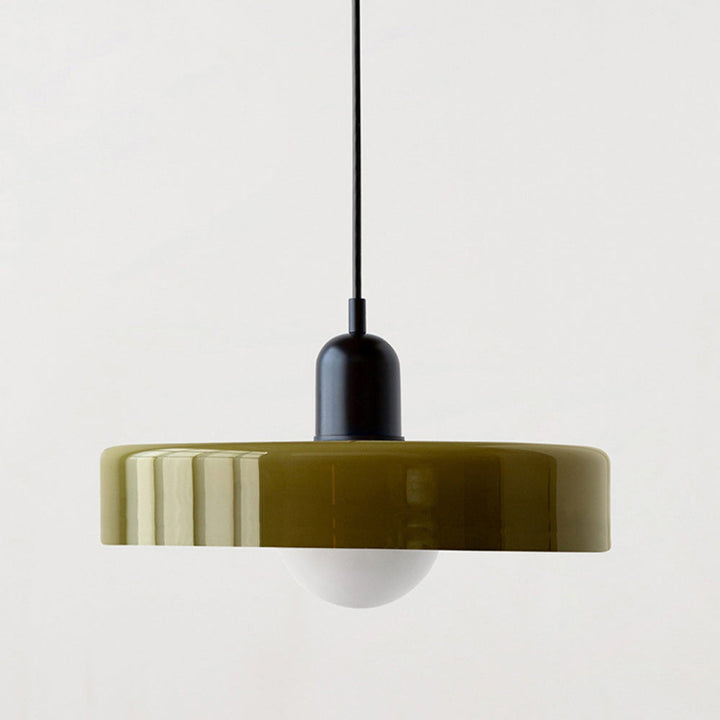 Stained glass Bauhaus-style pendant light with adjustable cable