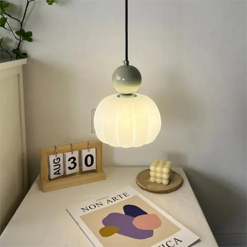 Cream Art Deco pendant light with Bauhaus-inspired design