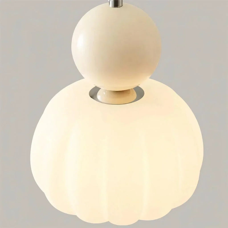 Cream Art Deco pendant light with Bauhaus-inspired design