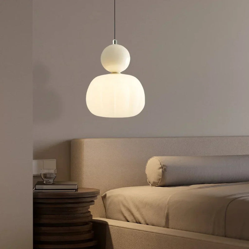 Cream Art Deco pendant light with Bauhaus-inspired design