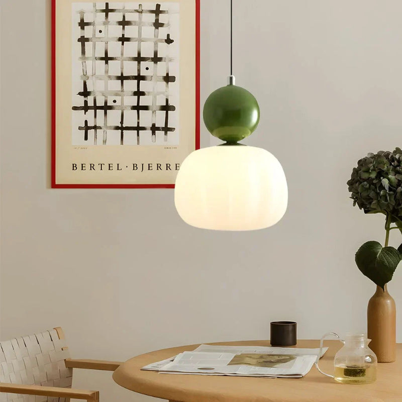 Cream Art Deco pendant light with Bauhaus-inspired design