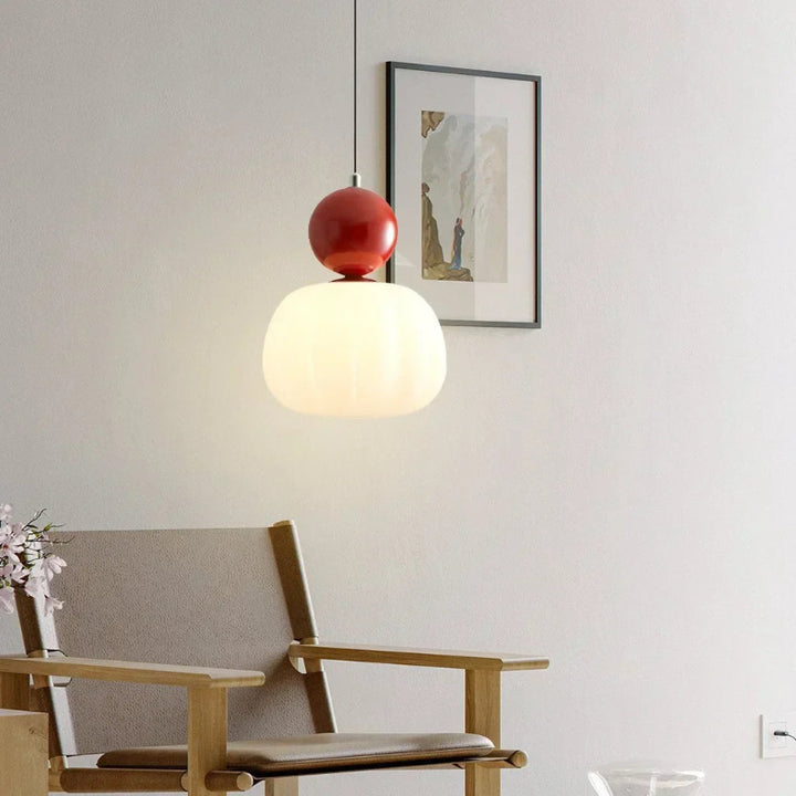 Cream Art Deco pendant light with Bauhaus-inspired design