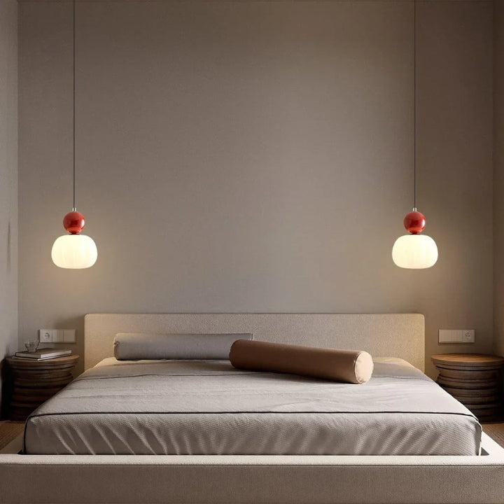 Cream Art Deco pendant light with Bauhaus-inspired design