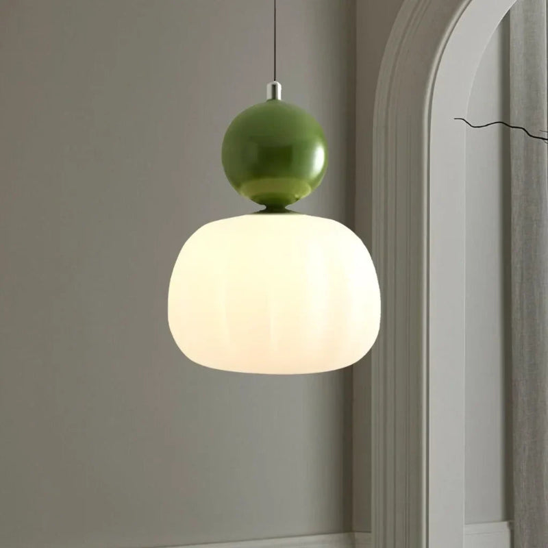 Cream Art Deco pendant light with Bauhaus-inspired design