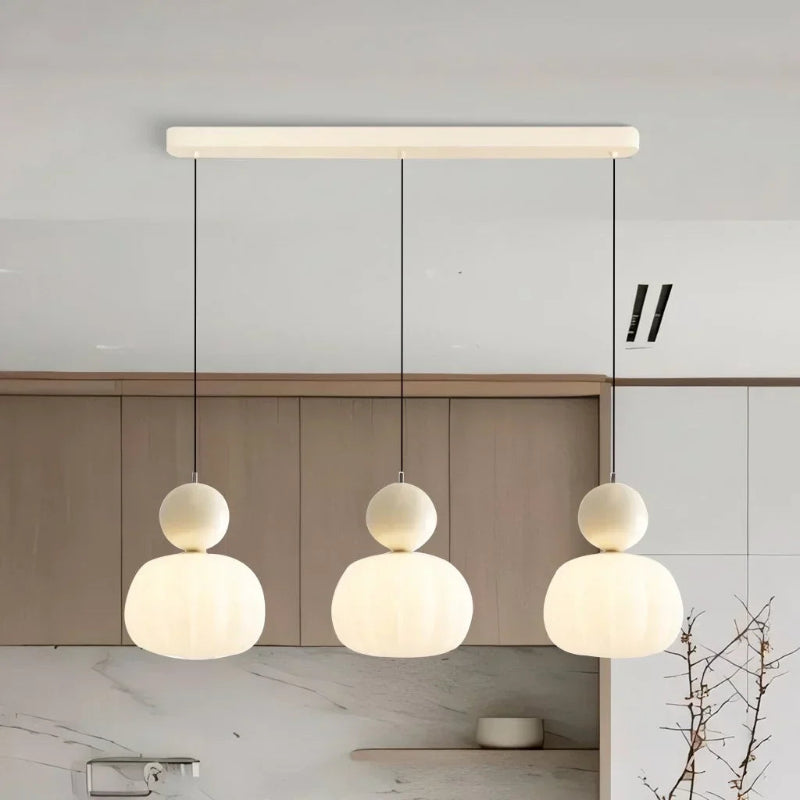 Cream Art Deco pendant light with Bauhaus-inspired design