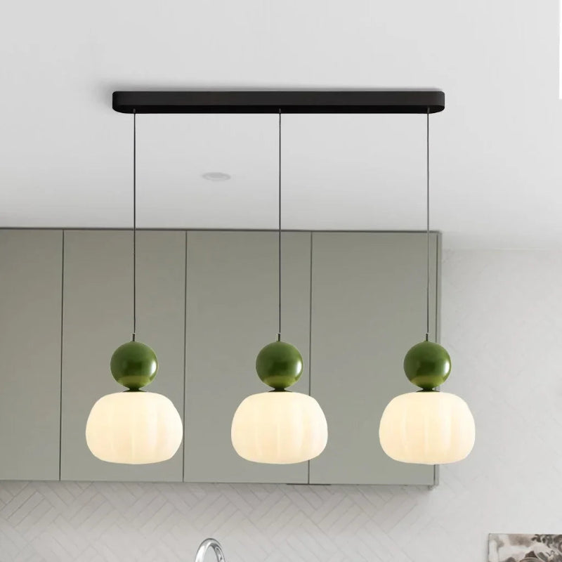 Cream Art Deco pendant light with Bauhaus-inspired design