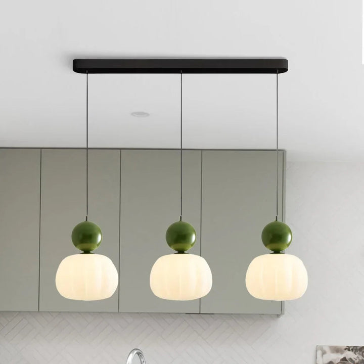 Cream Art Deco pendant light with Bauhaus-inspired design