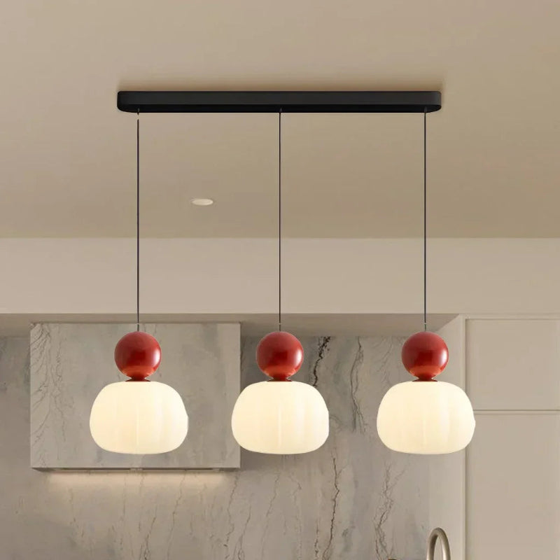 Cream Art Deco pendant light with Bauhaus-inspired design