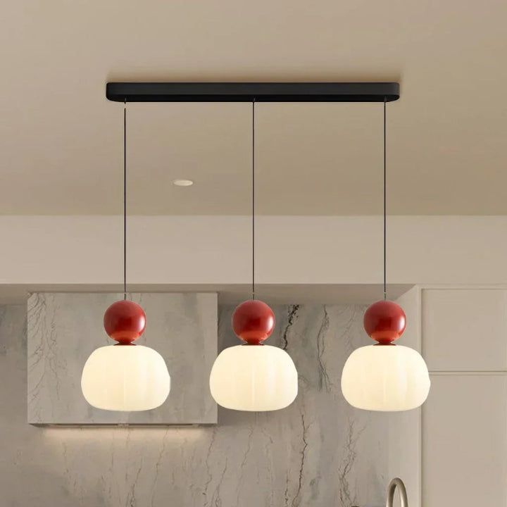 Cream Art Deco pendant light with Bauhaus-inspired design