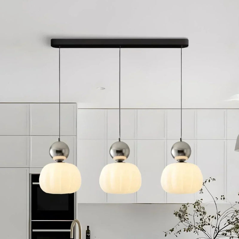 Cream Art Deco pendant light with Bauhaus-inspired design