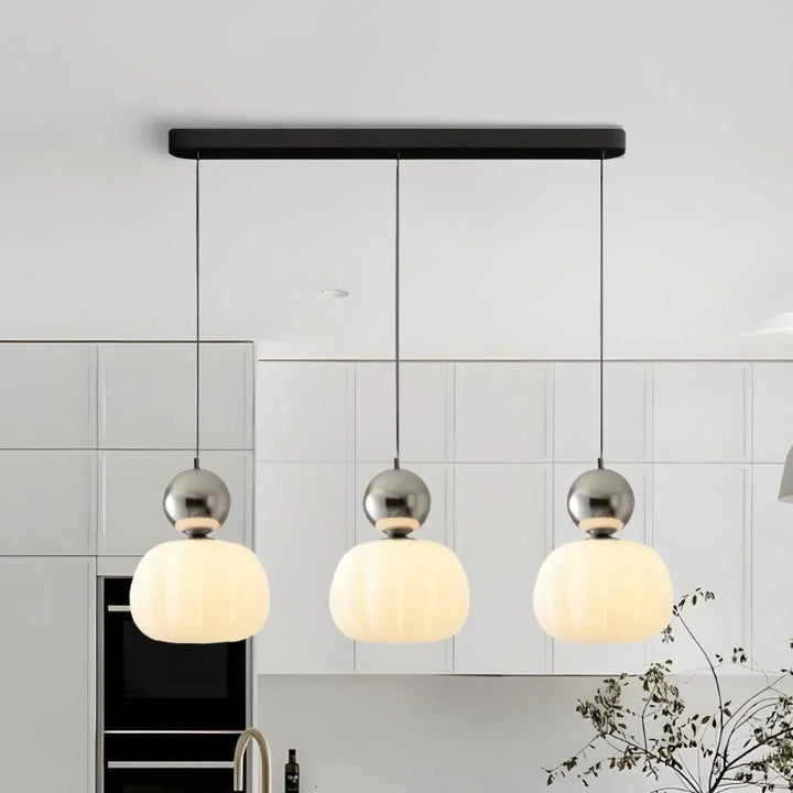 Cream Art Deco pendant light with Bauhaus-inspired design
