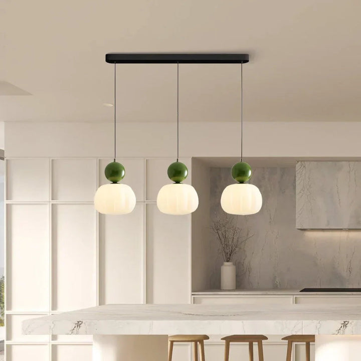Cream Art Deco pendant light with Bauhaus-inspired design