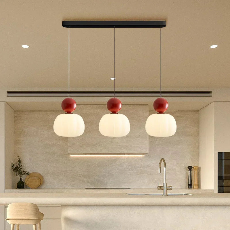 Cream Art Deco pendant light with Bauhaus-inspired design