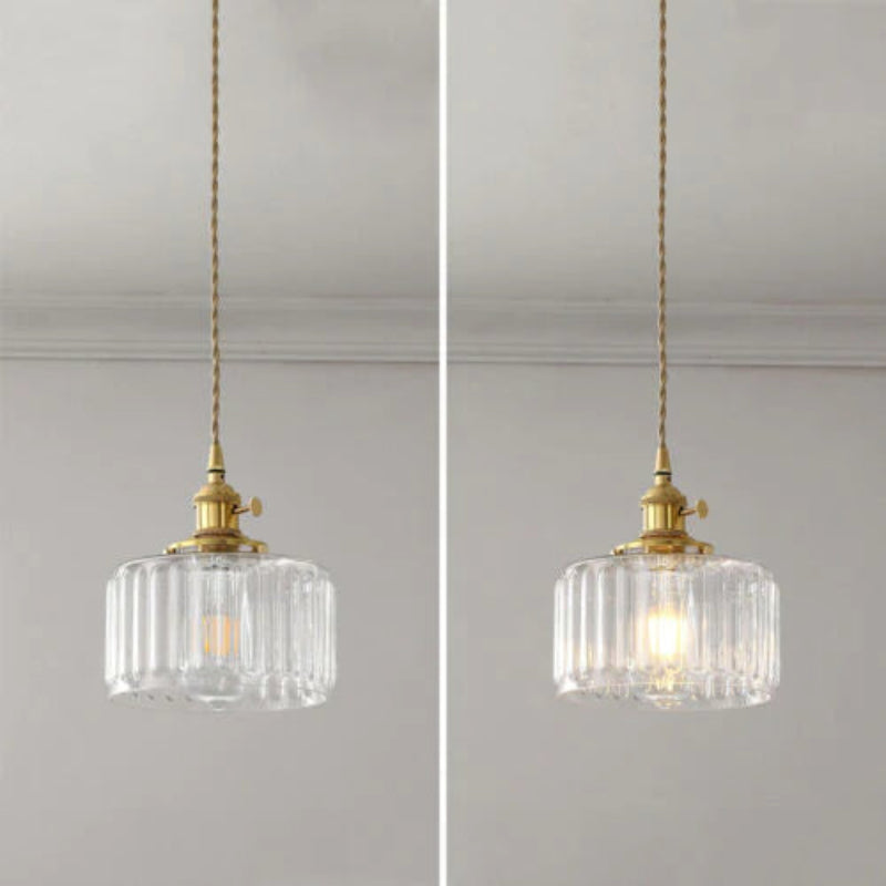 Vintage crystal glass pendant light with adjustable height