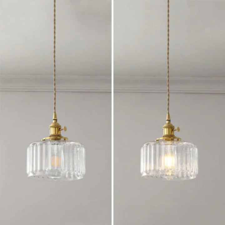 Vintage crystal glass pendant light with adjustable height