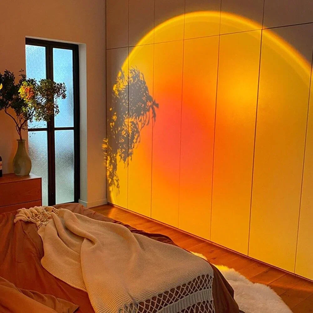 LED sunset lamp for ambient lighting effects