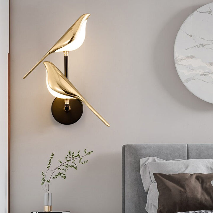 Modern LED bird wall light with nature-inspired design