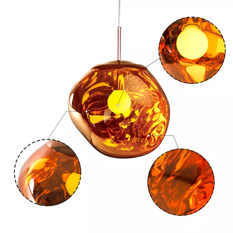 Modern reflective pendant light with melting design