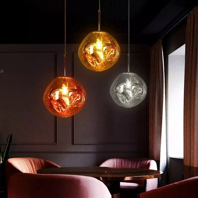 Modern reflective pendant light with melting design