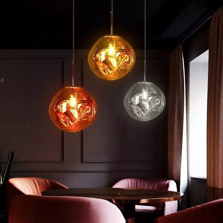 Modern reflective pendant light with melting design