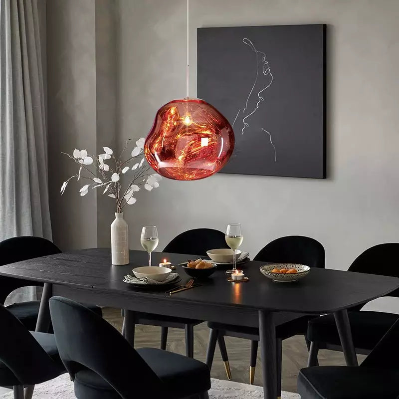 Modern reflective pendant light with melting design
