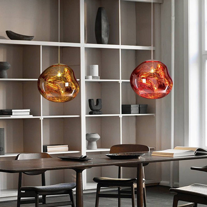 Modern reflective pendant light with melting design