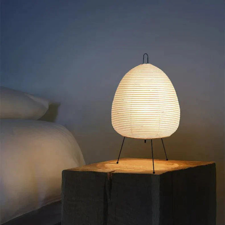 Japanese-style rice paper floor lamp with steel frame