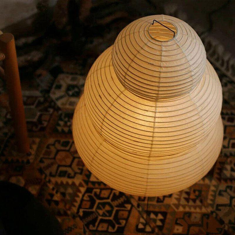 Japanese-style rice paper floor lamp with steel frame
