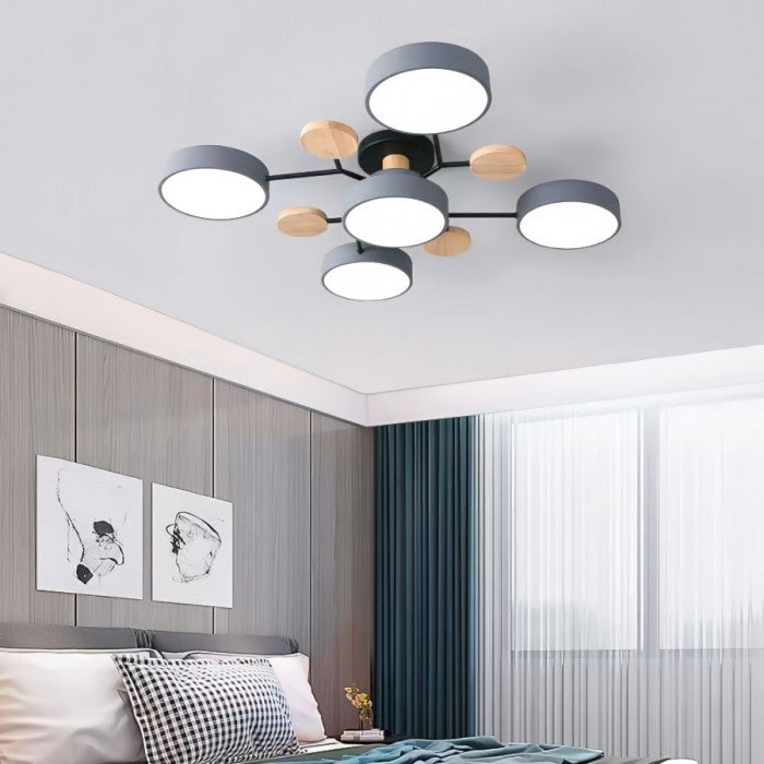 Contemporary LED ceiling light with organic branch design