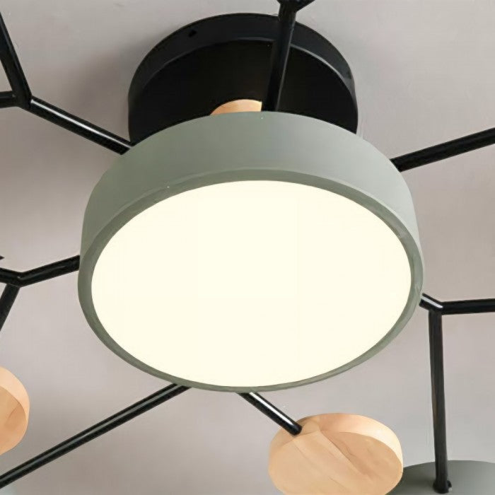 Contemporary LED ceiling light with organic branch design