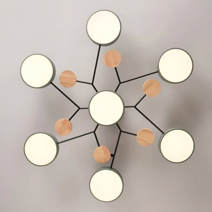 Contemporary LED ceiling light with organic branch design