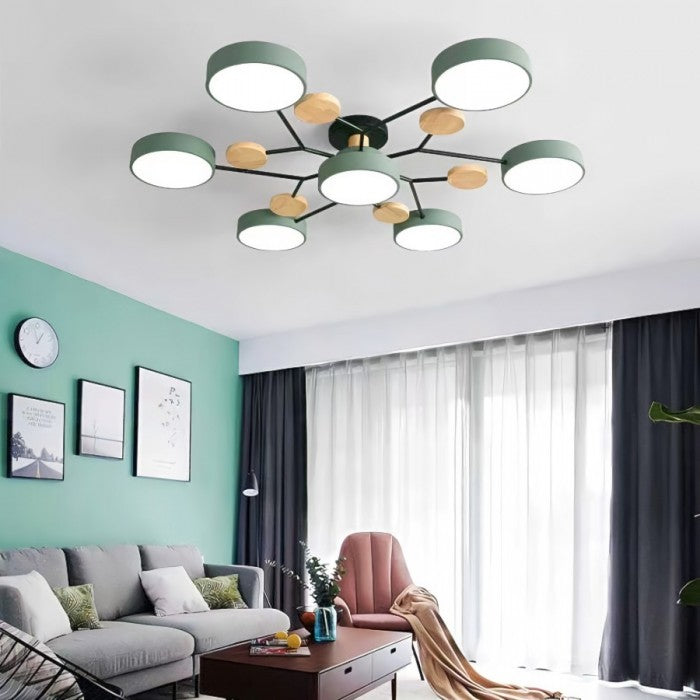 Contemporary LED ceiling light with organic branch design