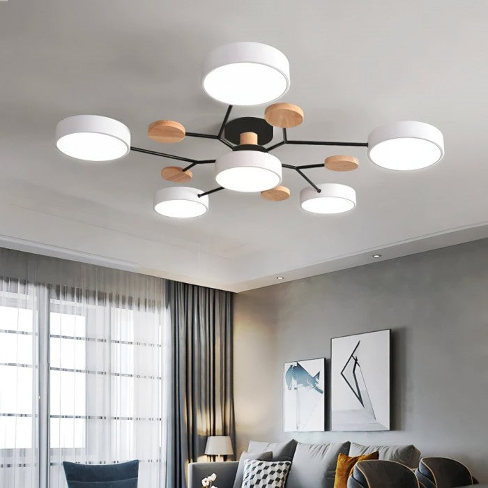 Contemporary LED ceiling light with organic branch design