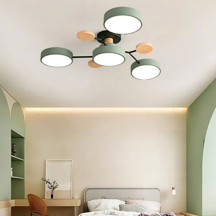 Contemporary LED ceiling light with organic branch design