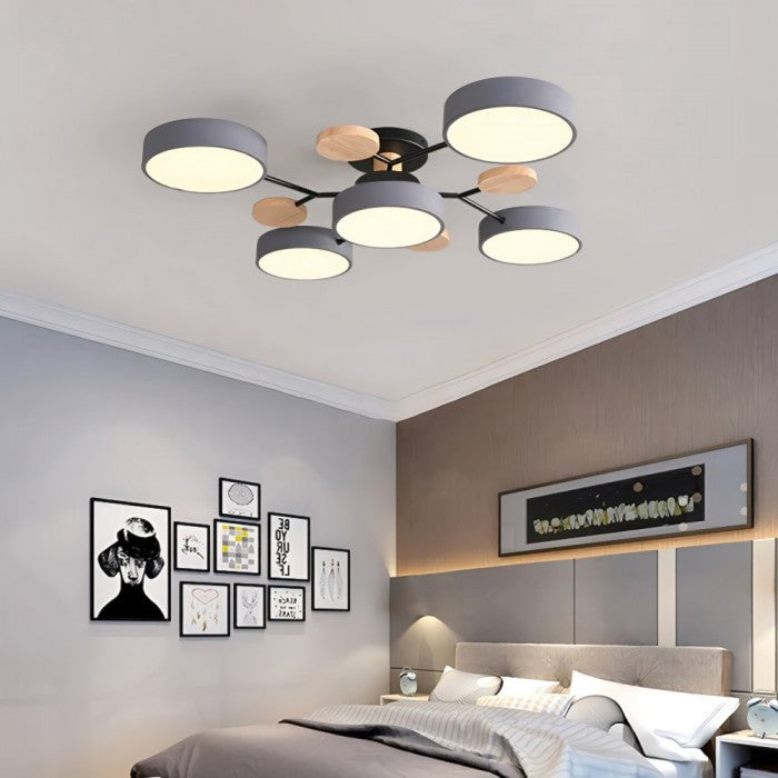 Contemporary LED ceiling light with organic branch design