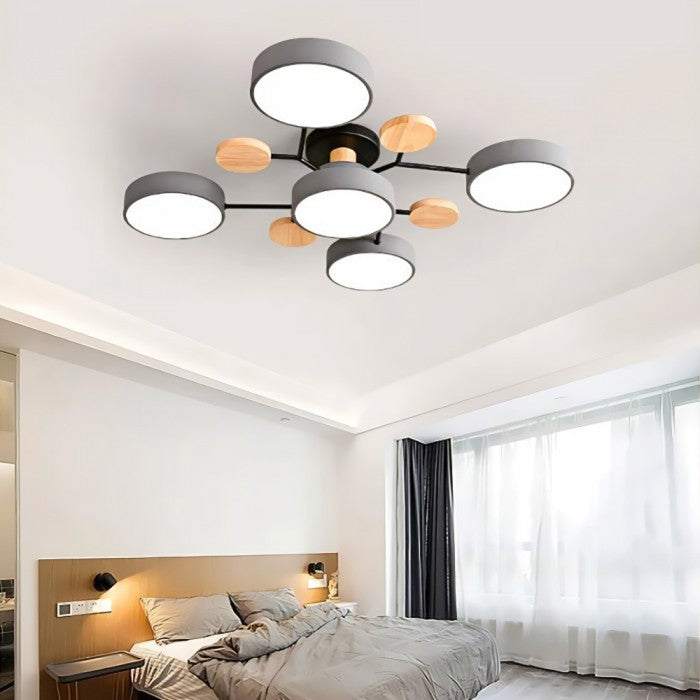 Contemporary LED ceiling light with organic branch design